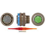 Souriau, 8LT 19 Way Cable Mount MIL Spec Circular Connector Plug, Socket Contacts,Shell Size 15, Bayonet Coupling,