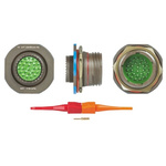 Souriau, 8D 26 Way Panel Mount MIL Spec Circular Connector Receptacle, Pin Contacts,Shell Size 17, Screw Coupling,