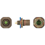 Souriau, 8D 6 Way Panel Mount MIL Spec Circular Connector Receptacle, Pin Contacts,Shell Size 09, Screw Coupling,