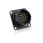 Souriau, 851 19 Way Flange Mount Connector Receptacle, Pin Contacts,Shell Size 14, Bayonet Coupling, MIL-DTL-26482