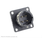 Souriau, UTGX 4 Way Flange Mount Circular Connector Plug, Pin Contacts,Shell Size 12, Bayonet, MIL-DTL-26482