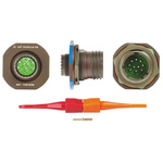 Souriau, 8D 10 Way Panel Mount MIL Spec Circular Connector Receptacle, Pin Contacts,Shell Size 13, Screw Coupling,