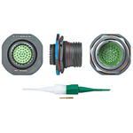 Souriau, 8D 37 Way Panel Mount MIL Spec Circular Connector Receptacle, Pin Contacts,Shell Size 15, Screw Coupling,