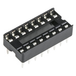 Winslow, W3100 2.54mm Pitch Vertical 16 Way, Through Hole Stamped Pin Open Frame IC Dip Socket, 10A