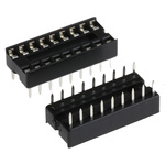 Winslow, W3100 2.54mm Pitch Vertical 18 Way, Through Hole Stamped Pin Open Frame IC Dip Socket, 10A