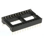 Winslow, W3100 2.54mm Pitch Vertical 24 Way, Through Hole Stamped Pin Open Frame IC Dip Socket, 10A