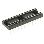 Winslow 2.54mm Pitch Vertical 24 Way, Through Hole Turned Pin Open Frame IC Dip Socket, 5A