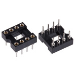 Winslow 2.54mm Pitch Vertical 8 Way, Through Hole Turned Pin Open Frame IC Dip Socket, 5A