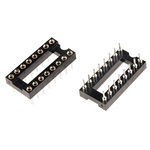 Winslow 2.54mm Pitch Vertical 16 Way, Through Hole Turned Pin Open Frame IC Dip Socket, 5A