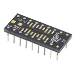 Winslow Straight Through Hole Mount 1.27 mm, 2.54 mm Pitch IC Socket Adapter, 18 Pin Female SOP to 18 Pin Male DIP