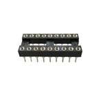 RS PRO 2.54mm Pitch 18 Way, Through Hole Turned Pin IC Dip Socket, 3A