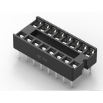 TE Connectivity 2.54mm Pitch Vertical 16 Way, Through Hole Standard Pin Ladder IC Dip Socket, 1A