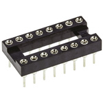 Winslow 2.54mm Pitch Vertical 16 Way, Through Hole Turned Pin Open Frame IC Dip Socket, 5A