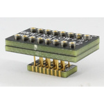 Winslow Straight SMT Mount 1.27 mm, 7.62 mm Pitch IC Socket Adapter, 14 Pin Female DIP to 14 Pin Male SOJ/SOP