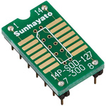 Sunhayato Straight Through Hole Mount IC Socket Adapter, 14 Pin Female SOP to 14 Pin Female DIP
