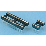 E-TEC 2.54mm Pitch Vertical 22 Way, Through Hole Turned Pin Open Frame IC Dip Socket, 3A