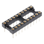 E-TEC 2.54mm Pitch Vertical 20 Way, Through Hole Turned Pin Open Frame IC Dip Socket