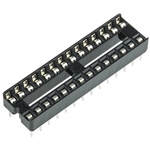 ASSMANN WSW 2.54mm Pitch Vertical 28 Way, Through Hole Stamped Pin Open Frame IC Dip Socket, 1A