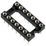 Preci-Dip 2.54mm Pitch Vertical 14 Way, Through Hole Turned Pin Open Frame IC Dip Socket, 1A