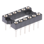 Preci-Dip 2.54mm Pitch Vertical 12 Way, Through Hole Turned Pin Open Frame IC Dip Socket, 1A