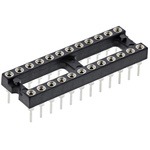 Preci-Dip 2.54mm Pitch Vertical 24 Way, Through Hole Turned Pin Open Frame IC Dip Socket, 1A