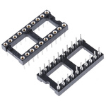 Preci-Dip 2.54mm Pitch Vertical 20 Way, Through Hole Turned Pin Open Frame IC Dip Socket, 1A