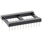 Preci-Dip 2.54mm Pitch Vertical 24 Way, Through Hole Turned Pin Open Frame IC Dip Socket, 1A