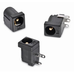 Wurth Elektronik, WR-DC Right Angle DC Socket Rated At 5.0A, 24.0 V, Panel Mount, length 9.0mm, Gold, Tin