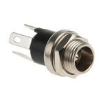 Lumberg, 16 DC Socket Rated At 500.0mA, 12.0 V, Panel Mount, length 13.2mm, Nickel, Silver