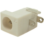 RS PRO Right Angle DC Socket Rated At 2.0A, 16.0 V, PCB Mount, length 15.2mm, Nickel, Silver