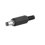 Schurter, 4840 DC Plug Rated At 500mA, 12 VDC, Cable Mount, length 46mm, Nickel