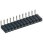 2 Way Preci-Dip Right Angle Through Hole 2.54mm SIL Socket, Solder, 3A 100 V ac, 150 V dc