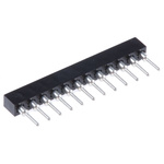 12 Way Preci-Dip Straight Through Hole 2mm SIL Socket, Solder, 3A 100 V ac, 150 V dc