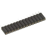 12 Way Preci-Dip Straight Through Hole 2.54mm SIL Socket, Solder, 3A 100 V ac, 150 V dc