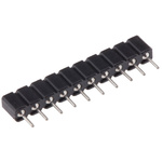 10 Way Preci-Dip Straight Through Hole 2.54mm SIL Socket, Solder, 3A 100 V ac, 150 V dc