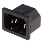 RS PRO C14 Right Angle Snap-In IEC Connector Male, 10A, 250 V