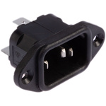 Bulgin C14 Panel Mount IEC Connector Male, 10A, 250 V