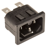 Bulgin C16 Snap-In IEC Connector Male, 10A, 250 V