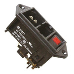Schurter C14 Panel Mount IEC Connector Male, 10A, 250 V, Fuse Size 5 x 20mm