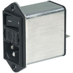 Schurter 2A, 250 V ac Male Panel Mount Filtered IEC Connector DD12.2121.111, Quick Connect Terminals 6.3 x 0.8 mm
