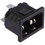 Bulgin C14 Snap-In IEC Connector Male, 10A, 250 V