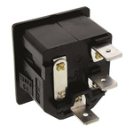 Bulgin C14 Snap-In IEC Connector Male, 10A, 250 V, Fuse Size 5 x 20mm