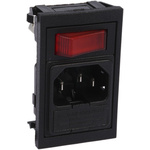 Bulgin C14 Snap-In IEC Connector Male, 10A, 250 V, Fuse Size 5 x 20mm
