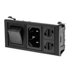 Bulgin C14 Snap-In IEC Connector Male, 10A, 250 V, Fuse Size 5 x 20mm