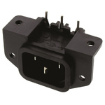 Bulgin C14 Right Angle Panel Mount, PCB Mount IEC Connector Male, 10A, 250 V