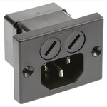 Schurter C14 Panel Mount IEC Connector Male, 10A, 250 V