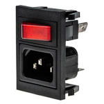 Bulgin C14 Snap-In IEC Connector Male, 10A, 250 V