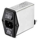 Schaffner 1A, 250 V ac Male Panel Mount IEC Filter FN 394-1/05-11, Faston