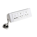 Electrak 3m 2 (BS 6396), 2 (USB) Socket BS 6396, USB Extension Lead, 230 V ac
