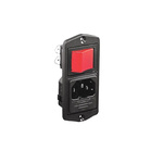 Bulgin C14 Panel Mount IEC Connector Socket, Plug, 10A, 250 V, Fuse Size 5 X 20mm
